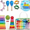 Childom Kids Musical Instruments for Toddlers,Baby Musical Toys for Toddlers,Preschool Educational Kids Gifts,Christmas Birthday Gifts for Boys Girls,Xylophone,Maracas,Wooden Instruments Toddler Toys