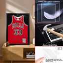 26x37 XL Large Jersey Frame Display Case for Wall Display, Lockable Shadow Box Frame with Grade A Natural Pine Wood HD Acrylic Front for Hockey Soccer Basketball Football Uniform Shirts, Black