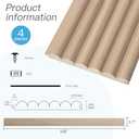 Art3d Fluted Wood Panel - 108 x 5.7 x 0.7in for Wall & Ceiling, Beaded Accent Molding for Home Decoration, Pack of 4pcs + 1pc End-Trim, Beaded Ashtree