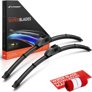 A-Premium Windshield Wiper Blades - Compatible with Chevrolet Blazer & Cadillac XLR & GMC Jimmy, Sonoma& Oldsmobile Bravada - 20" and 20", Hook, w/Wear Indicator & Towel, Left and Right (Pack of 2)