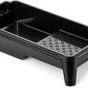 Bates- 4 Inch Paint Tray, 2 Pack, Black, Plastic 4 Inch Paint Roller Tray, Deep Capacity, Textured Ridge
