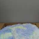 WINLIFE Shaggy Bedding Comforter Set Faux Fur Flannel Furry Comforter Microfiber Long Hair Fluffy Plush Comforter Sets Ombre Blue Aqua Green Bedding for Girls Adults (3Pcs, Queen, Blue Green)