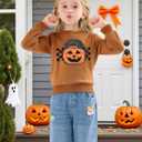 Girl Boy Pumpkin Ghost Pullover Long Sleeve Cute Spooky Tops Halloween Sweatshirt (Orange)
