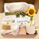 Birthday Gifts for Women Self Care Get Well Soon Gift Basket Spa Package Thinking of You Present Sympathy Inspirational Sunflower Valentines Gifts for Her Women Wife Mom Best Friend Sister