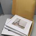 12x12 White Picture Frame set of 3, Made of Real Glass and Wooden Square Photo frame - Displays Picture 8x8 With Mat or 12 x 12 Without Mat, Desktop & Wall Collage Photo Frame