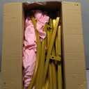 Metal Arch Backdrop Stand Set of 2 With Pink Cover (7.2FT+6FT) Gold Wedding Arch Stand Balloon Arched for Birthday Party Baby Shower Graduation Ceremony Decoration