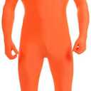 VSVO Face Open Zentai Spandex Bodysuit (Large, Deep Orange)