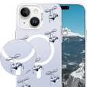 Aitipy Magnetic for iPhone 13/14 Case, Cute Sliver Cherry Pattern [Compatible with MagSafe], Aesthetic Trendy Slim Shockproof Protective Phone Cover for Women Girls