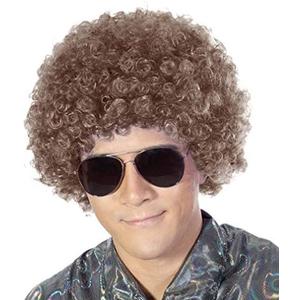 FREE BEAUTY Fluffy Afro Synthetic Clown Wig for Men Women Cosplay Anime Party Christmas Halloween Fancy Funny Wigs (Brown)