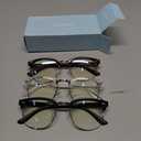 racico Blue Light Glasses for Men & Women - Mixed Material + Metal Frames with UV Protection Coating (A1 Mattle Black/Tea/Clear)