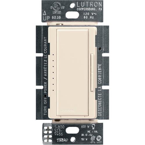 Lutron Maestro LED+ Dimmer Switch for Dimmable LED, Halogen and Incandescent Bulbs, 150W/Single-Pole or Multi-Location, MACL-153M-LA, Light Almond