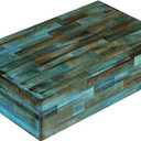 Handicrafts Home Decorative Storage Box with Lid- 8x5x2 Small Keepsake, Trinket Box, Memory Box- Decorative Boxes for Home Decor, Centre Table, Giftable Storage Accent- Verdigris