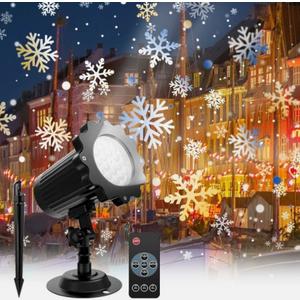 Christmas Snowflake Projector Outdoor LED Moving Snowfall Laser Light Landscape