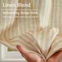 jinchan Striped Linen Kitchen Curtains 36 Inches Length Tier Curtains Farmhouse Modern Cafe Style Small Window Treatments Airy Light Filtering Rod Pocket for Living Room Bathroom 2 Panels Beige