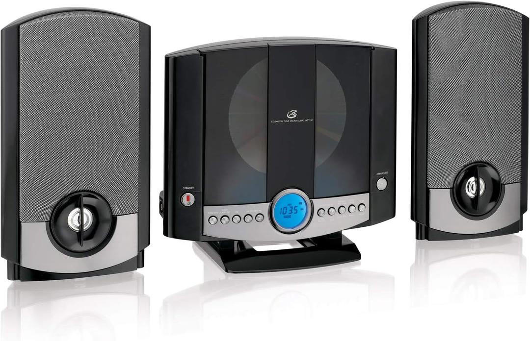 GPX HM3817DTBK Home Music System with Remote and AM/FM Radio Black
