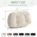 HIGOGOGO Lumbar Support Pillow for Recliner Chair/Accent Chair/Couch/Office Chair, Tufted Corduroy Back Support Cushion for Elderly, Recliner Cushions for Back Rest, Pain Relief, Reading, Beige