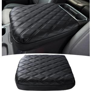 Center Console Armrest Cover for Chevy Chevrolet Silverado/GMC Sierra 2019-2024 2025, Tahoe & Suburban & Yukon 2021-2025, PU Leather Middle Console Cover Protector Pad, Truck Interior Accessories