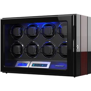 Watch Winder, Adjustable [Upgraded] Watch Pillows, 8 Winding Spaces Watch Winders for Automatic Watches, Built-in Illumination