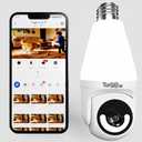3MP Security Light Bulb Camera - 5G&2.4GHz 2K HD Outdoor Light Socket Camera with LED Bulb, 355 Lightbulb Camera with Motion Detection, Siren Alarm, Two-Way Talk, Night Vision(E26 Base)
