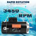 FAHKNS UST1152/UCT1152 Pool Pump Motor - 1 1/2HP Single Phase Pump Motors，Square Flange/Round Flange，56J Frame，3450 RPM，115/230 Volts，60HZ，1.4 Service Factor