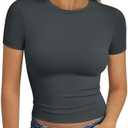 Trendy Queen Womens Short Sleeve T Shirt Buttery Soft Summer Tops Basic Tees Size L