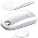 Magic Mouses Charger Base Wireless Charging Dock for Apple Magic Mouse 2 (Lighting), Ergonomic Wand Apple Mouse Grip with MagSafe Charging Support (White),Charger and Mouse not Included