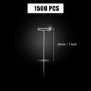 1500pcs Wig T Pins, 1in Metal Straight Head Stick T Pins for Jewelry Sewing Wig Making Fabric Blocking Knitting Quilting Crochet and Picture Hanging DIY Crafts Supplies