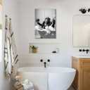 OIQArtOIQ Funny Bathroom Framed Wall Art Vintage Canvas Wall Art Prints Chimpanzee in Bathtub Pictures Wall Decor Modern Minimalist Humorous Artwork For Restroom 16x24