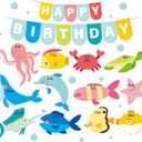 3 x JarThenaAMCS 40Pcs Under The Sea Birthday Bulletin Board Decoration Happy Birthday Classroom Calendar Poster Cartoon Ocean Life Fish Animal Paper Cutouts for Summer Back to School Wall Chalkboard