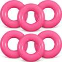 6 Pcs Inflatable Pool Floats 24 Inches Swim Tube Bulk Swimming Ring Pool Floaties for Beach Party Decorations Women and Men River Lake Summer Vacation Holiday (Rose Pink)