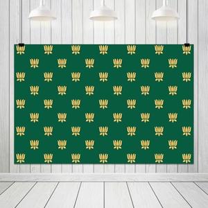 ZJRBJB 10x8ft Green Indian Pooja Backdrop Lotus Marigold Garland Puja Diwali Pujan Background for Chatiya Ganesh Mehndi Festival Decorations Wedding Party Photo Props