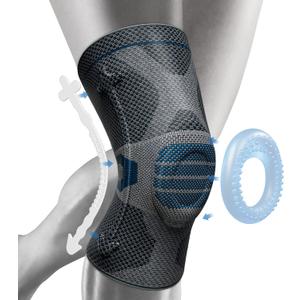 NEENCA Professional Knee Brace for Pain Relief, Medical Knee Compression Sleeve, Knee Support with Horizontal Knit Tech for Meniscus Tear, ACL, Arthritis, Joint Pain, Runner, Workout- FSA/HSA APPROVED (Large, Upgraded Version - Navy Blue)