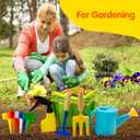 Kids Gardening Tools Set Includes Toddler Gardening Gloves, Sturdy Tote Bag, Watering Can, Shovel, Rake, Trowel, Children Apron, Garden Notebook - Easter Gifts for Toddler