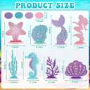 Mermaid Party Decorations Glitter Mermaid Table Centerpiece for Birthday Party Under the Sea Table Centerpiece Ocean Theme Table Ornaments for Girl Baby Shower Birthday Party Supplies DIY Decor
