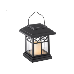 Sterno Home Hanging Solar LED Light Flameless Candle Lantern, 6.5", Black