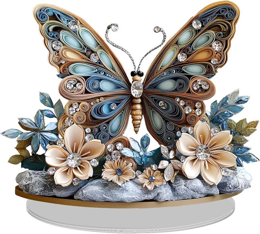 CAEJCCL Clear Desktop Decorative Sign Butterfly Gifts for Women Friends Coworker Funny Acrylic Desk Decoration Sign for Home Office Decor with Stand 7.8 Inch