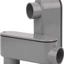 2Pack 1-1/2Inch Rigid PVC Conduit Body Type LB 1.50IN Slip x Slip PVC Conduit Bodies LB Type with Cover and Gasket, Gray