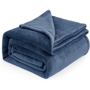 Bedsure Fleece Blankets Queen Size Mineral Blue - Bed Blanket Soft Lightweight Plush Fuzzy Cozy Luxury Microfiber, 90x90 inches, Mineral Blue