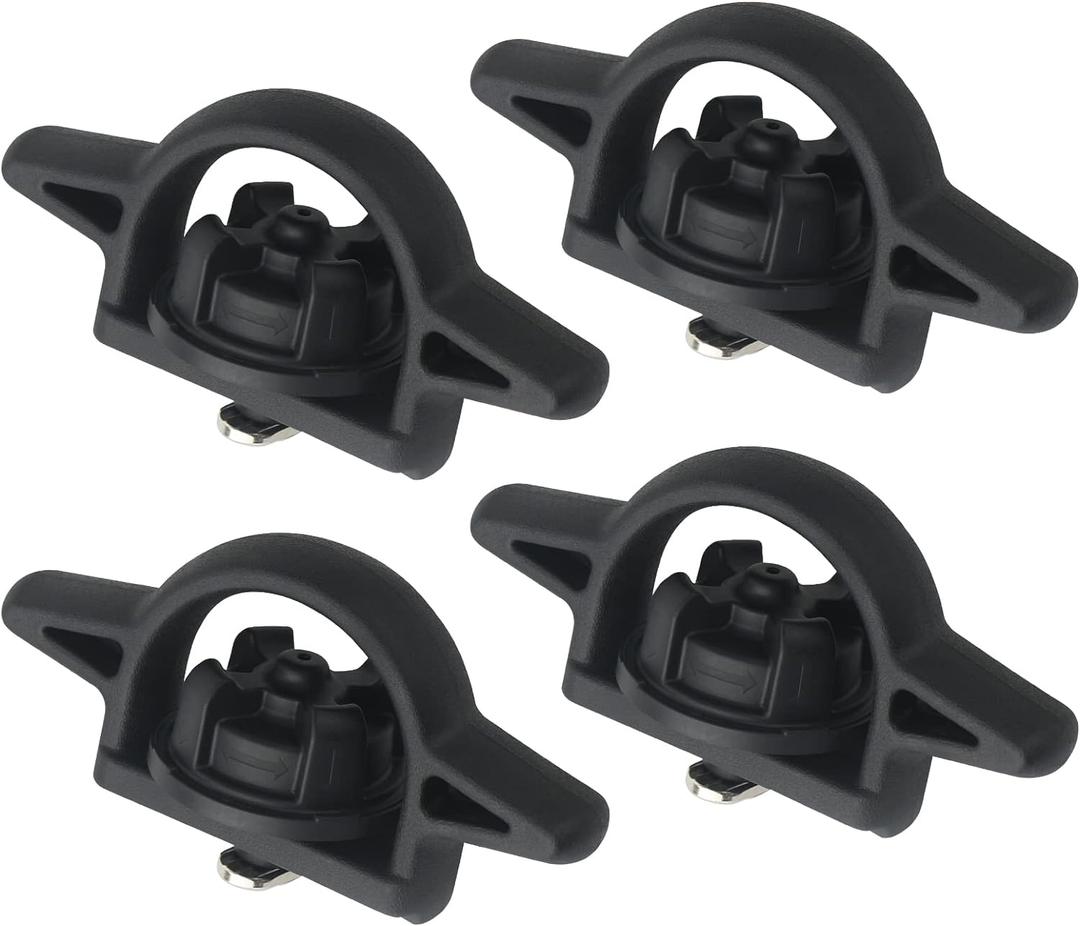 APPERFiT Bed Cleat Tie Down Anchor for Truck Bed Rail System 4pcs Compatible with 2005-2024 Toyota Tacoma Tundra Cargo Bed Accessories Parts PT278-35160 Striker Luggage Holders (4PCS Black)
