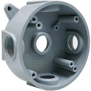 Round Electrical Outlet Box, Weatherproof 5 Hole-1/2 or 3/4 in Electrical Outlet Box, UL Listed, PVC No Cover Junction Box, Gray