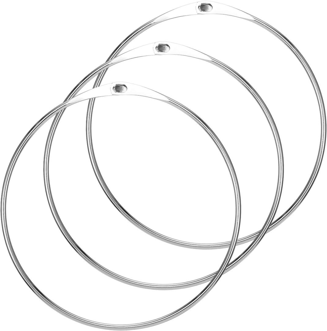 3 Pcs Large Key Ring Hoop Metal Rings for Index Cards Easy to Open and Close Metal Rings for Crafts Book Keychain Key Home Office Photos Files DIY Craft Supplies