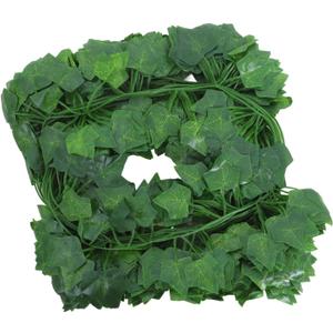Simulation Leaf Garland Vine Artificial Green Leaf Vine Strands Realistic Decorative Wall Hanging Greenery for Indoor Outdoor Decor