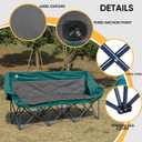Northroad 3 Person Camping Chair Oversized 900 Lbs Outdoor Lawn Loveseat Chair Padded Folding Chairs for Adults Heavy Duty Soccer Chair w/Cup & Wine Glass Holder for Outside Picnic, Beach, Sports