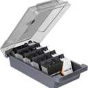 Uniclife Business Card Holder for Desk, Large Plastic Business Card Organizer Business Card Box with Lid, Dividers & A-Z Index Tabs, Desktop Index Card Holder, Name Card Storage Box, 500 Card Capacity (Medium)