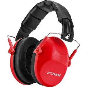 ZOHAN 032 Kids Noise Cancelling Headphones - 25dB NRR Kids Ear Protection, Hearing Protection Safety Ear Muffs for School Monster Truck Fireworks Traveling Studying Concerts Autism - Red