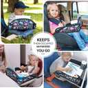 COOLBEBE Kids Travel Tray for Toddler Car Seat, Travel Tray for Airplane, Toddler Car Seat Lap Tray, Carseat Table Tray for Kids Travel Activities (Dinosaur)