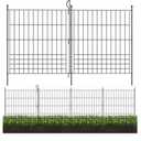 No Dig Fence Outdoor Dog Fences 10 Panels,32in (H) x 24.6 ft (L) Decorative Metal Garden Fence with Gate,Garden Fence Animal Barrier,Garden Fencing for Yard Rustproof