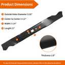 942-0741A Mulching Blade Fits for Craftsman 21" Deck, 942-0741 Mower Blades for Troy Bilt TB130 TB230 410 Craftsman 247 Series Push Mower, SC700E Self Propelled, 2 Pack
