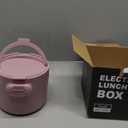 Electric Lunch Box, Portable Food Warmer for Car, Truck, Office, 12V 24V 110V Adapter, Leak Proof, 304 Stainless Steel Container, SS fork & Spoon and Carry Bag (Pink)