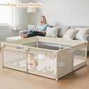 Mloong Large Baby Playpen for Toddler - 6959in Babies Play Pen Playard Active Center Beige